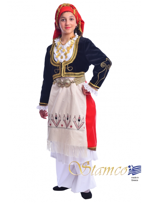 Greek Costume Cretan Anogia Girl : greek-costumes.com